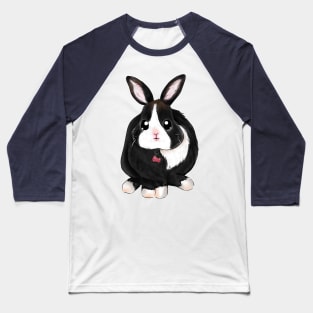 Black and White Dutch Rabbit Baseball T-Shirt